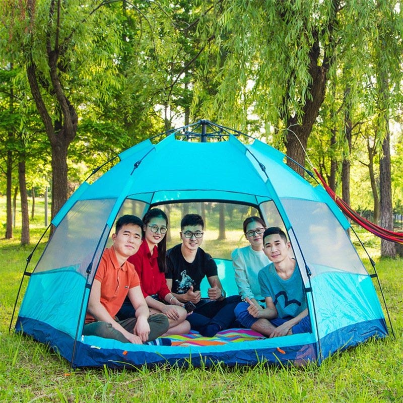 Lều Cắm Trại Tự Bung Lục Giác Cao Cấp 5 - 7 Người