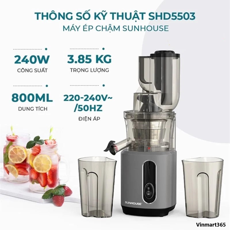 thông số Máy ép chậm Sunhouse SHD5503