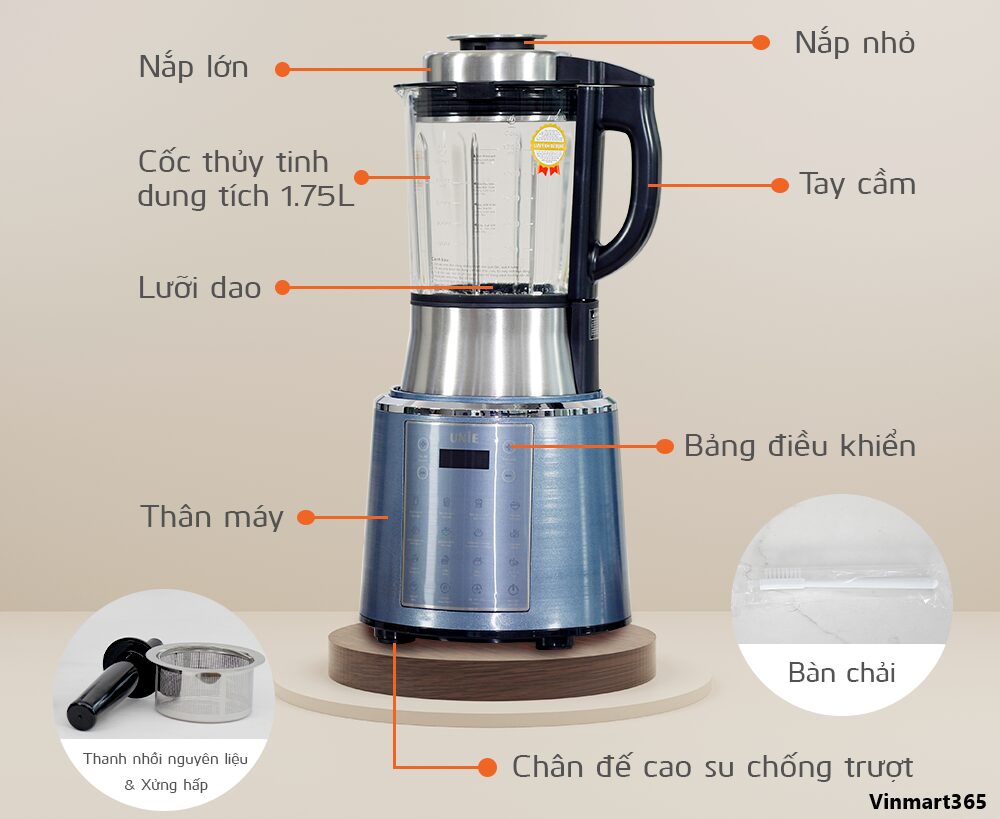 Máy làm sữa hạt Unie V6 có thiết kế hiện đại trang nhã