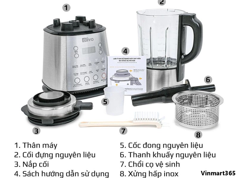 Vệ sinh máy làm sữa hạt Olivo X20 thủ công