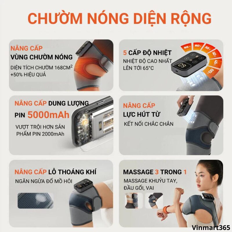 Máy massage đầu gối cao cấp