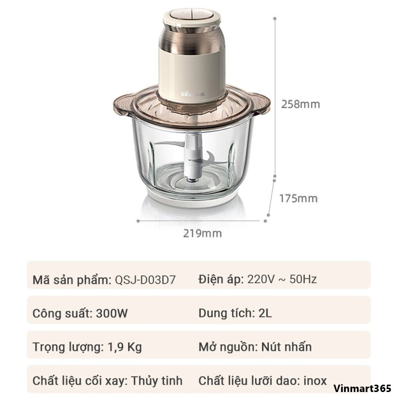 Máy xay thịt Bear QSJ-D03D7 cao cấp