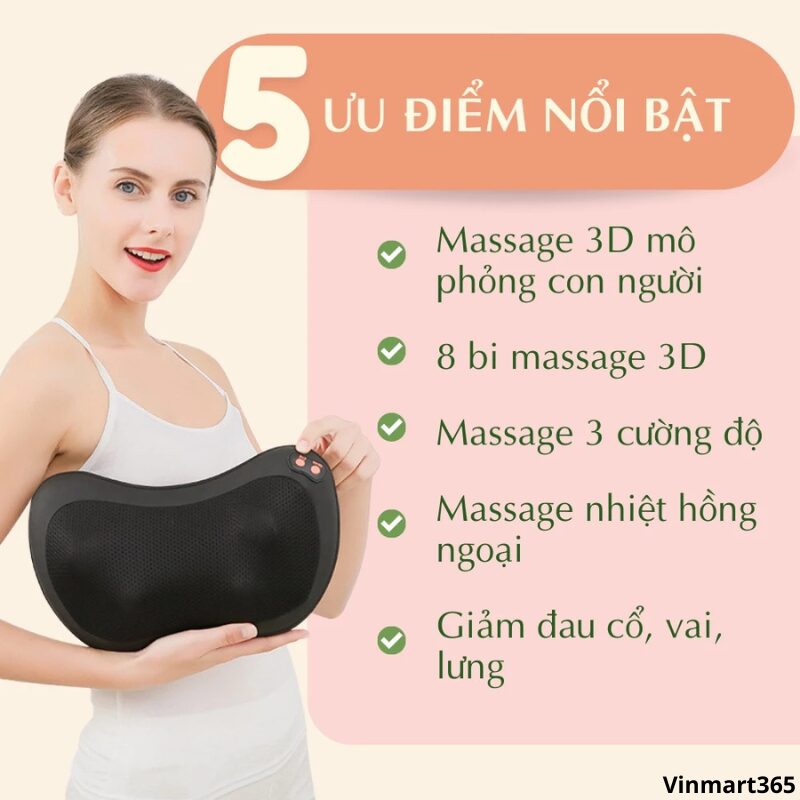 Gối massage cổ vai gáy cao cấp