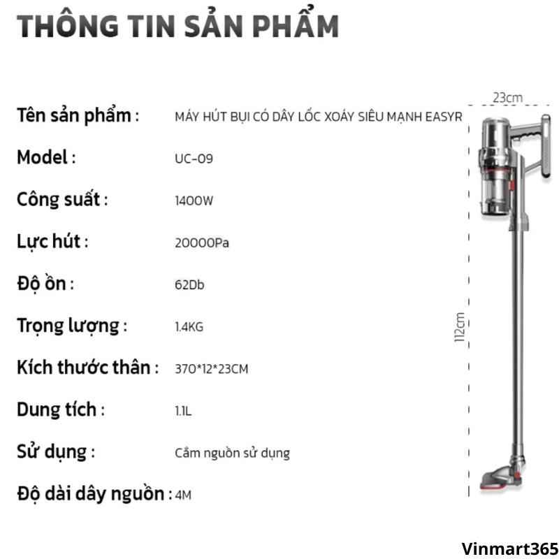 Máy hút bụi EASYR UC09