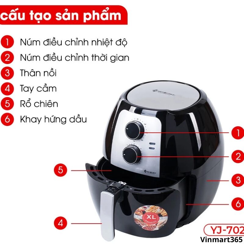 Nồi chiên không dầu Chef&Chef YJ-702 cao cấp