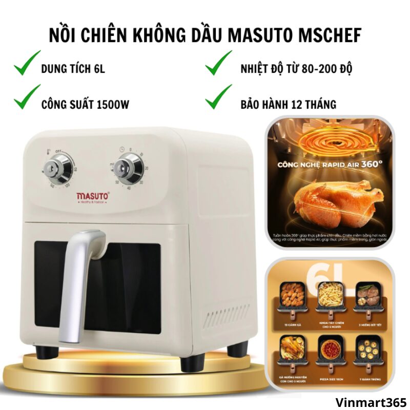 Nồi chiên không dầu Masuto MSChef cao cấp